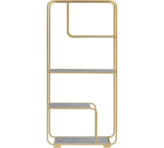 Стеллаж GreenWeen SIENA, золотой каркас, полки ЛДСП Бетон светлый, 800х300х1730, GW-ST-SIENA-G-LD-BETSVET 1