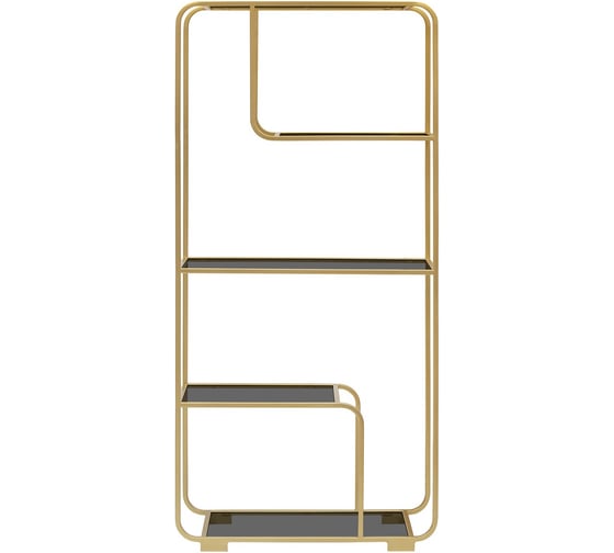 Стеллаж GreenWeen SIENA, золотой каркас, полки тонированное стекло, 800х300х1730, GW-ST-SIENA-G-G 1