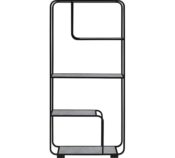 Стеллаж GreenWeen SIENA, черный каркас, полки ЛДСП Бетон светлый, 800х300х1730 GW-ST-SIENA-B-LD-BETSVET 1
