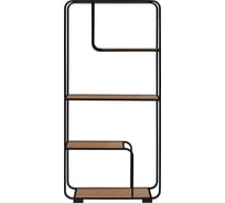 Стеллаж GreenWeen SIENA, черный каркас, полки ЛДСП Робиния, 800х300х1730 GW-ST-SIENA-B-LD-R