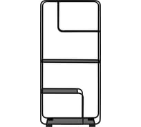 Стеллаж GreenWeen SIENA, черный каркас, полки тонированное стекло, 800х300х1730 GW-ST-SIENA-B-G