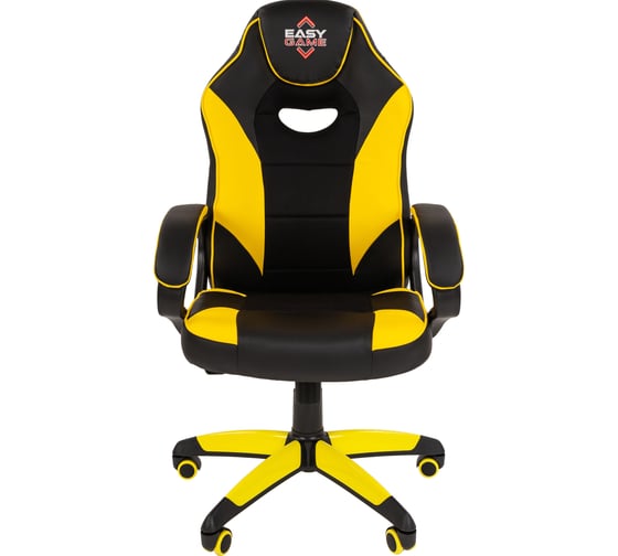 Кресло VT_EChair Easy Game-690 TPU кожзам черный/желтый пластик Easy Game 1362968