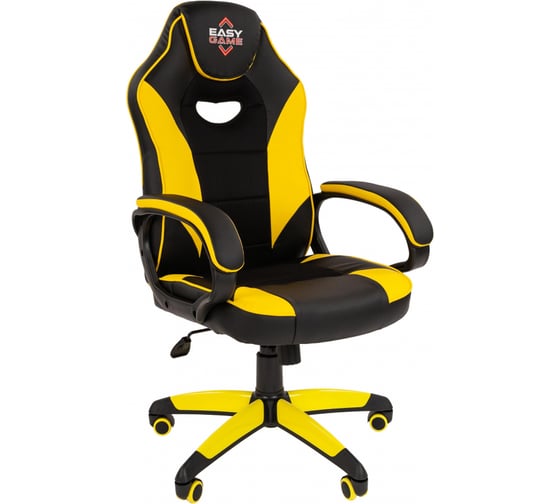 Кресло Easy Chair Game 690 TPU кожзам черный, желтый, пластик 1362968
