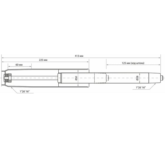 Газ-лифт BRABIX A-140 стандартный, хром, длина в открытом виде 413 мм, d 50 мм, класс 2 532005