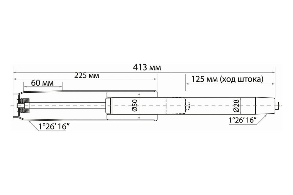 Газ-лифт BRABIX A-140 стандартный, черный, длина в открытом виде 413 мм, d  50 мм, класс 2 532002 - выгодная цена, отзывы, характеристики, фото -  купить в Москве и РФ