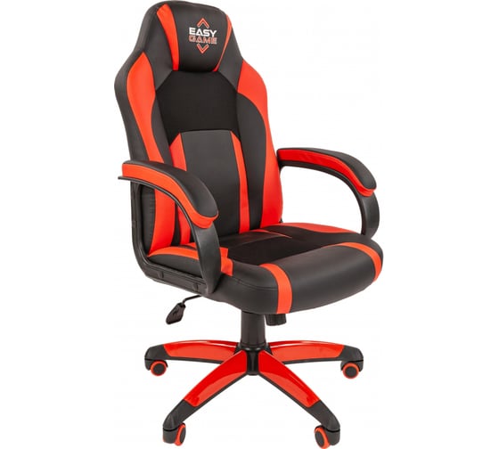Кресло Easy Chair Game-686 TPU кожзам, ткань, черный, красный, пластик 1362959 1