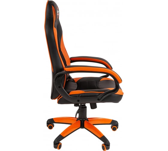 Кресло Easy Chair Game 690 TPU кожзам черный, оранжевый, пластик 1362966