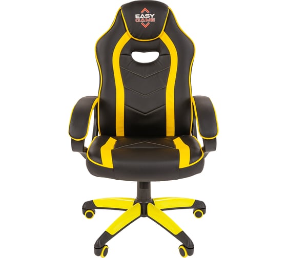 Кресло VT_EChair Easy Game-687 TPU кожзам черный/желтый пластик Easy Game 1362961
