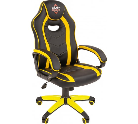 Кресло Easy Chair Game 687 TPU кожзам черный, желтый, пластик 1362961