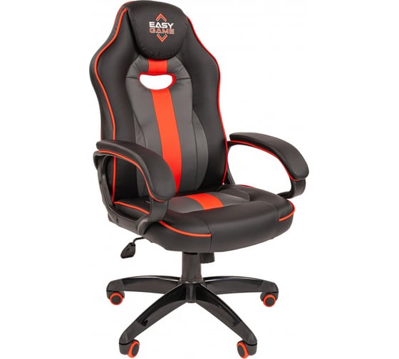 Кресло Easy Chair Game-689 TPU кожзам черный, серый, красный, пластик 1362964 1