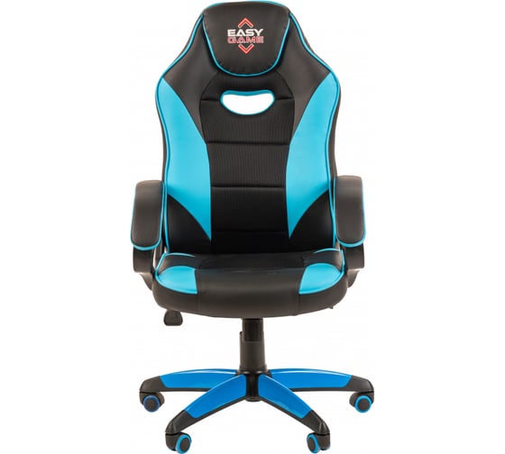 Кресло Easy Chair Game-690 TPU кожзам черный, синий, пластик 1362965
