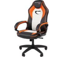 Офисное кресло CHAIRMAN Game 16 экокожа, черный/оранжевый/белый 00-07197733