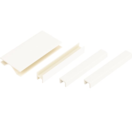 Комплект для цоколя ООО ДЕКОПЛИНТ 100мм (001м) Белый, 4 шт. (Торц. - 2шт, М. угол - 1шт, Н-обр. - 1) 7546 1