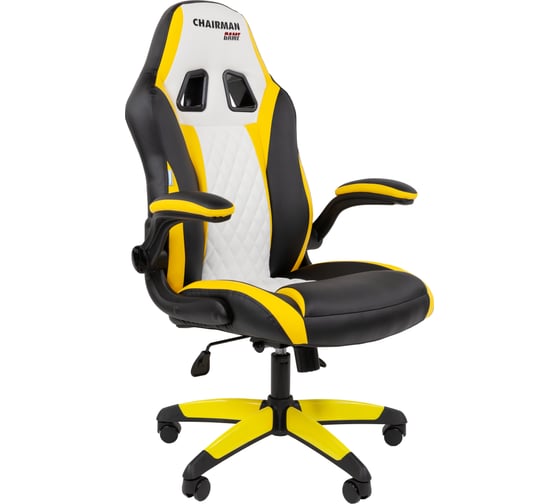 Офисное кресло CHAIRMAN Game 15 Россия экокожа черный/желтый/белый 00-07197729 1