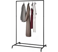 Рейл на колесиках в стиле Larvij Лофт, 1112x1650x595 мм, черный / серый, PIPE20BL