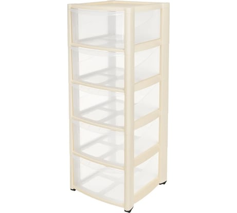 Комод на колесах Бытпласт АМАДЕО 5 ящиков, бежевый 431242907