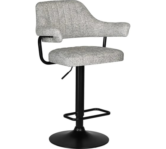 Стул барный DOBRIN CHARLY BLACK цвет сиденья светло-серый твид (LEO04), цвет основания черный LM-5019_B-M_CT-LEO04 1