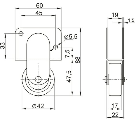 Опора колесная 539 Brante 104231