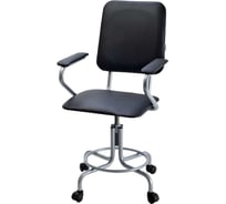 Кресло кассира Фабрикант КС-10 кожа иск., PV, 1 (черный), винт PL, ролик ст., WH 4600811924289