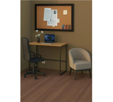 Стол BRABIX "SMART CD-020", 900х500х770 мм, ЛОФТ, металл/ЛДСП бунратти, каркас черный, 641950