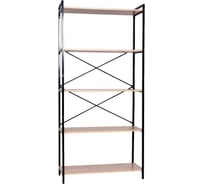 Стеллаж офисный BRABIX SMART SH-004, ш904*г360*в1950мм, ЛОФТ, 5 полок, металл/ЛДСП ясень шимо светлый, 641943