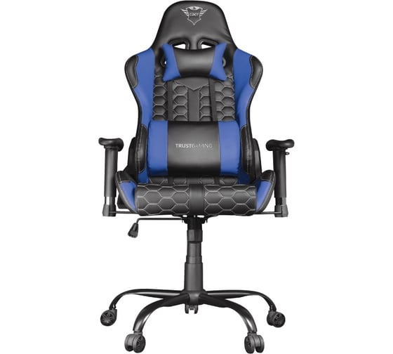 Игровое компьютерное кресло Trust GXT708B RESTO 24435 кожзам черно-синее Б0054952