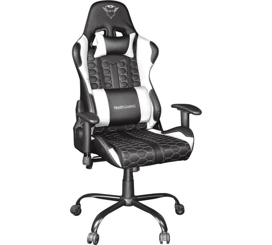 Игровое компьютерное кресло Trust GXT 708W RESTO 24434 кожзам черно-белое Б0054951