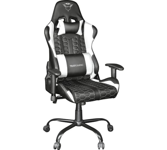 Игровое компьютерное кресло Trust GXT 708W RESTO 24434 кожзам черно-белое Б0054951