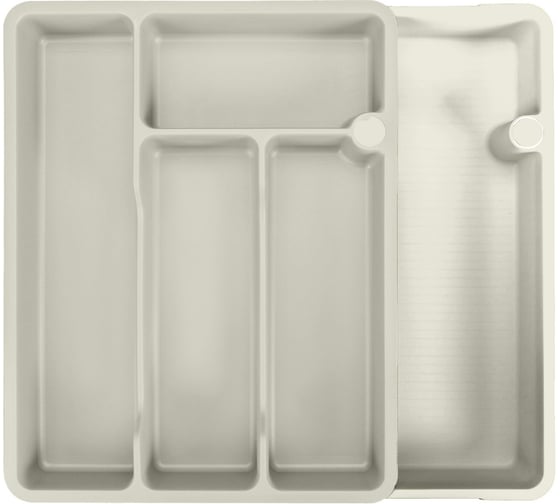 Лоток для столовых приборов Phibo раздвижной, 373Х287Х49ММ (Светло-серый) 43423183051 1