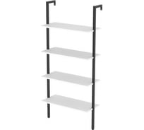 Стеллаж Титан Мета Неман-4, каркас - черный, ЛДСП - белый 4670026246605