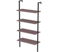 Стеллаж Титан Мета Неман-4, каркас - черный, ЛДСП - ясень шимо темный 4670026246360