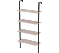 Стеллаж Титан Мета Неман-4, каркас - черный, ЛДСП - ясень шимо светлый 4670026246230