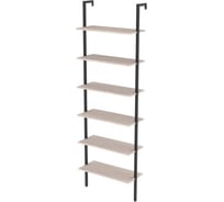 Стеллаж Титан Мета Неман-6, каркас - черный, ЛДСП - ясень шимо светлый 4670026246285