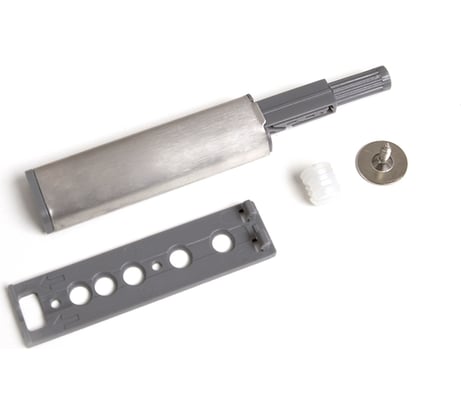 Толкатель JET 201 PUSH OPEN с магнитом, накладной, пластик, нержавеющая ответная часть саморез PTC201T.003SS99