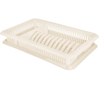 Сушилка для посуды PLAST TEAM, с поддоном, 48 x 30,5 x 8,5 см, молочный туман 275791