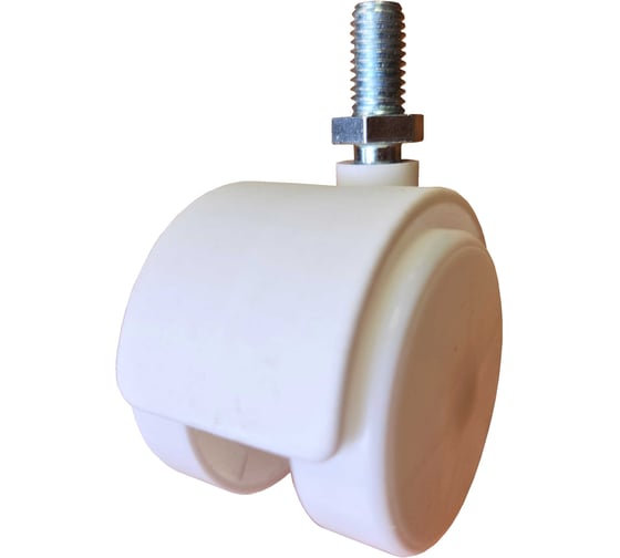 Колесо мебельное Левша d40, на штыре M8, 12шт., белое У8-8811.Б 1