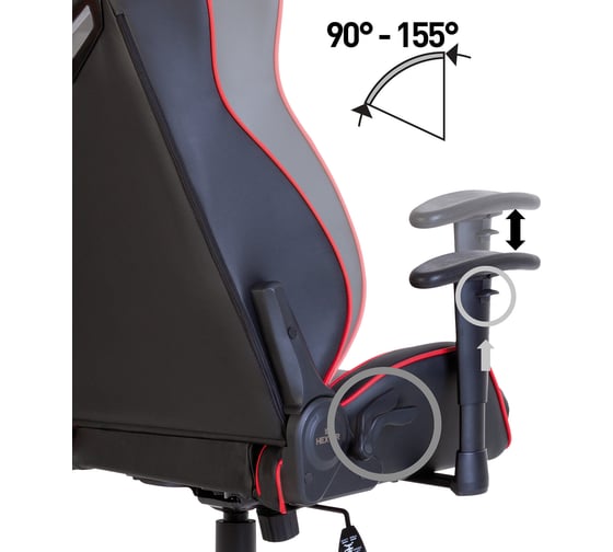 Геймерское кресло NOWY STYL HEXTER MX R1D TILT PL70 ECO/02 BLACK/RED FR E-2020300