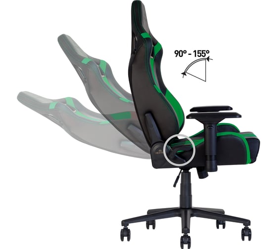 Геймерское кресло NOWY STYL HEXTER PRO R4D TILT MB70 ECO/03 BLACK/GREEN E-179411427