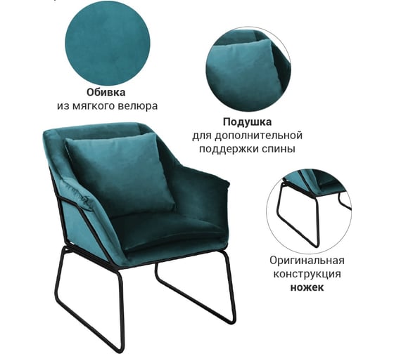Кресло BRADEX ALEX бирюзовый FR 0414
