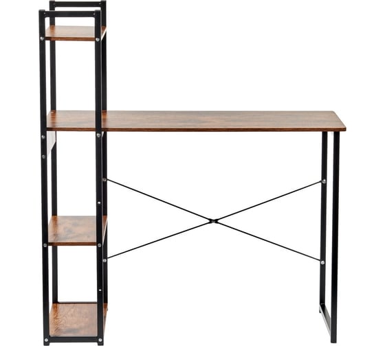 Письменный стол BRADEX Frame с полками, 100x45x110 см, дерево лофт, чёрный FR 0692