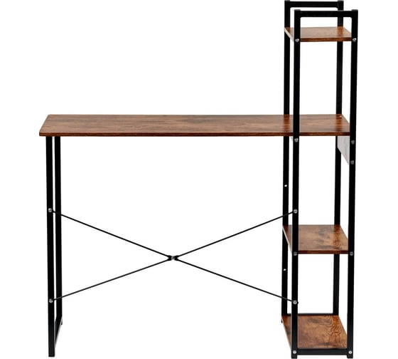Письменный стол BRADEX Frame с полками, 100x45x110 см, дерево лофт, чёрный FR 0692