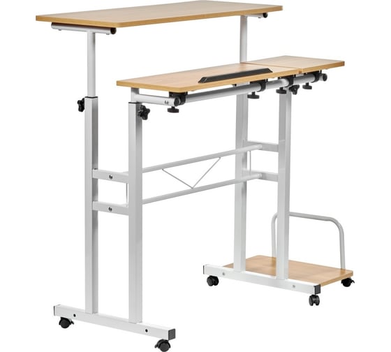 Многофункциональный стол BRADEX Shuttle 80x58x80-130 см, светлое дерево, белый FR 0689 1