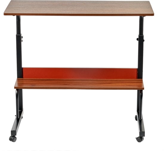 Многофункциональный стол BRADEX Isola 80x40x66-90 см, с полкой, темное дерево, чёрный FR 0688