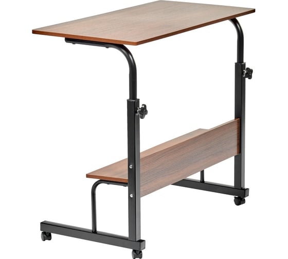 Многофункциональный стол BRADEX Isola 80x40x66-90 см, с полкой, темное дерево, чёрный FR 0688