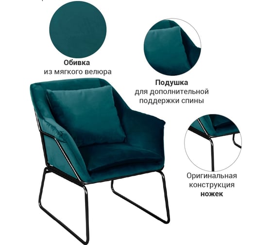 Кресло BRADEX ALEX тёмно-бирюзовый FR 0543