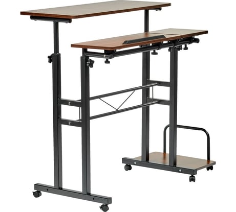 Многофункциональный стол BRADEX Shuttle 80x58x80-130 см, темное дерево, чёрный FR 0690