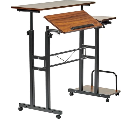 Многофункциональный стол BRADEX Shuttle 80x58x80-130 см, темное дерево, чёрный FR 0690