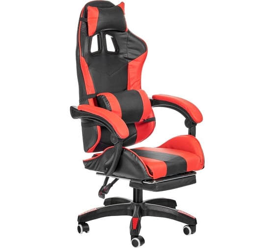 Игровое кресло BRADEX Alfa Pro с подножкой, чёрный-красный FR 0677
