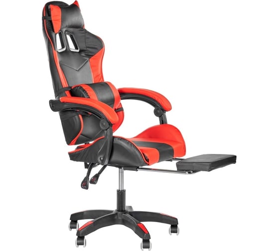Игровое кресло BRADEX Alfa Pro с подножкой, чёрный-красный FR 0677