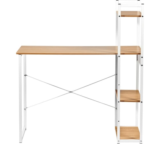 Письменный стол BRADEX Frame с полками, 100x45x110 см, светлое дерево, белый FR 0691